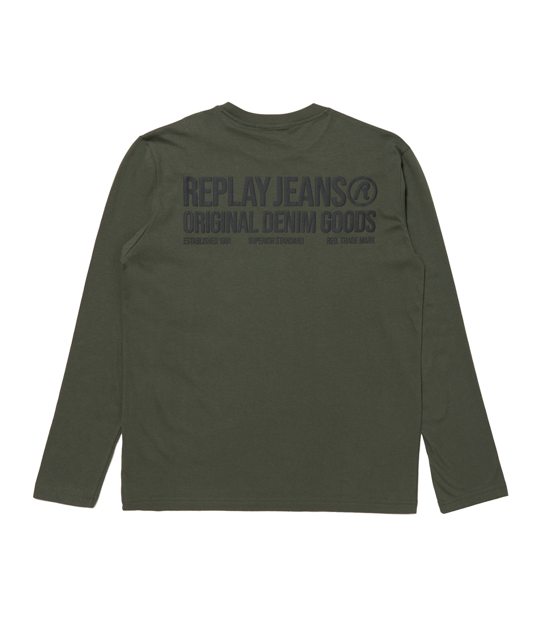 REPLAYレタリングロゴ ベーシックジャージーロンT 詳細画像 アーミーグリーン 2